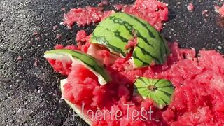 Crushing Crunchy & Soft Things by Car!   EXPERIMENT: MINI WATERMELON VS CAR