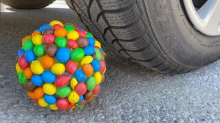 EXPERIMENT: CAR vs M&M BALL | Crushing Crunchy & Soft Things by Car