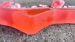Crushing Crunchy & Soft Things by Car! EXPERIMENT: PINK JELLY VS CAR