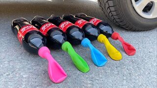 Crushing Crunchy & Soft Things by Car! EXPERIMENT: Car vs Coca Cola with Balloons 2