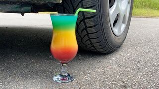 EXPERIMENT: Car vs Rainbow Cocktail - Crushing Crunchy & Soft Things by Car!