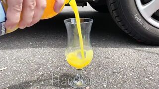 EXPERIMENT: Car vs Rainbow Cocktail - Crushing Crunchy & Soft Things by Car!