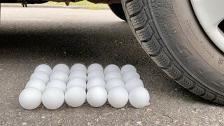 EXPERIMENT: Car vs Ping Pong Balls - Crushing Crunchy & Soft Things by Car!