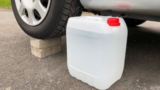 EXPERIMENT: Car vs Water Canister - Crushing Crunchy & Soft Things by Car!