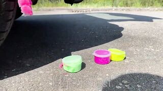 EXPERIMENT: Car vs Slime - Crushing Crunchy & Soft Things by Car!