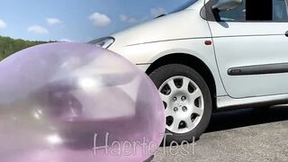 EXPERIMENT: Car vs Wubble Bubble - Crushing Crunchy & Soft Things by Car!
