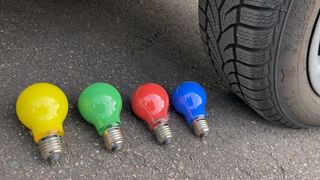 EXPERIMENT: Car vs Light Bulbs - Crushing Crunchy & Soft Things by Car!