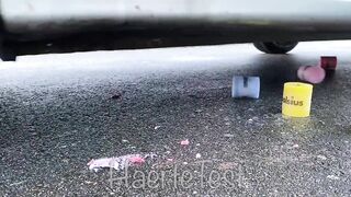 Crushing Crunchy & Soft Things by Car! EXPERIMENT: Car vs M&M Ball -