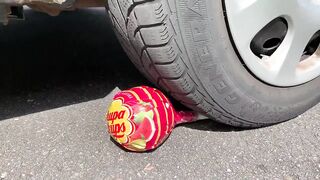 Crushing Crunchy & Soft Things by Car! EXPERIMENT: Car vs Coca Cola, Fanta, Mirinda Balloons 6