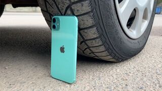 EXPERIMENT: CAR VS iPhone 11 - Crushing Crunchy & Soft Things by Car!