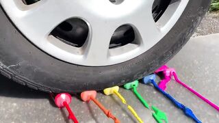 EXPERIMENT: PAINT VS CAR - Crushing Crunchy & Soft Things by Car!