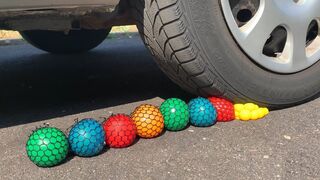 EXPERIMENT: SLIME ANTISTRESS BALLS VS CAR - Crushing Crunchy & Soft Things by Car!