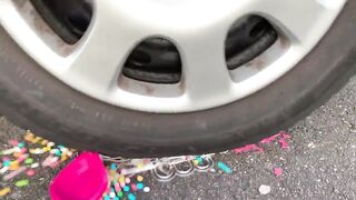 Crushing Crunchy & Soft Things by Car! EXPERIMENT: BATH BOMBS VS CAR -
