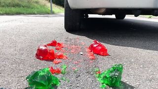 EXPERIMENT: JELLY VS CAR - Crushing Crunchy & Soft Things by Car!