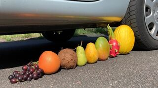 EXPERIMENT: FRUITS VS CAR 2 - Crushing Crunchy & Soft Things by Car!