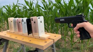 Many iPhones vs GUN