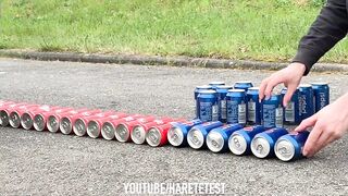 100 Coca Cola Cans vs Pepsi Cans vs CAR
