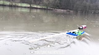 Rocket powered RC Speedboat !! Amazing Reaction