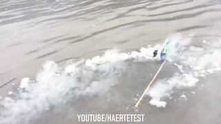 Rocket powered RC Speedboat !! Amazing Reaction