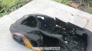 Burning Toy Car Lamborghini Aventador on Fire !!