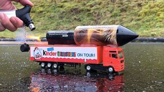 Rocket powered Kinder Surprise Truck !! Amazing Fly