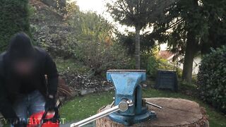 NOKIA 3310 VS CHAIN SAW with Giant Blade! Will It Survive?