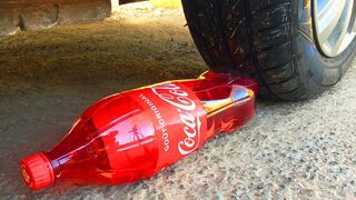 Crushing Crunchy & Soft Things by Car! EXPERIMENT: Car vs RED Coca Cola, Mirinda Balloons