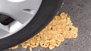Crushing Crunchy & Soft Things by Car! - EXPERIMENT: CAR VS RAINBOW EGGS & FOOD