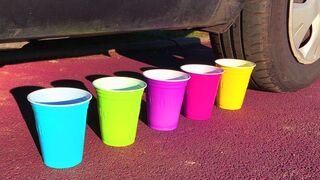 Experiment Car vs Colored Drinks | Crushing Crunchy & Soft Things by Car!