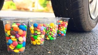 Experiment CAR vs M&M's | Crushing Crunchy & Soft Things by Car!