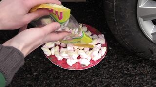 Experiment Car vs M&M's and Balloons | Crushing Crunchy & Soft Things by Car | How Many