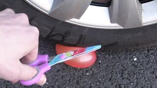 Crushing Crunchy & Soft Things by Car! - EXPERIMENT: CAR VS PLASTIC TOYS & FOOD