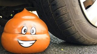 Crushing Crunchy & Soft Things by Car! - EXPERIMENT: CAR VS POOP ICECREAM TOY