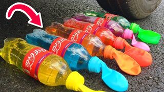 Experiment Car vs Rainbow Balloons Ice Cream | Crushing crunchy & soft things by car