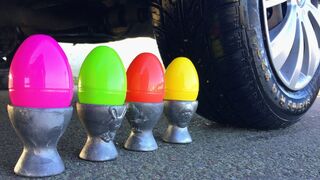 Experiment Car vs Rainbow Eggs | Crushing Crunchy & Soft Things by Car!