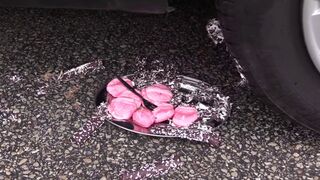 Crushing Crunchy & Soft Things by Car! Experiment: Car Vs Toothpaste and Balloons