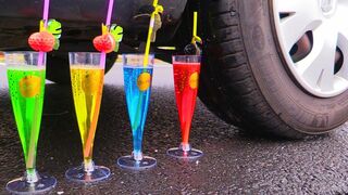Experiment Car vs Fruit Cocktails | Crushing Crunchy & Soft Things by Car!
