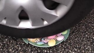 Crushing Crunchy & Soft Things by Car! - EXPERIMENT: CAR VS RAINBOW M&M's Plate