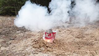 Coca Cola and Fanta underground experiment with firecrackers
