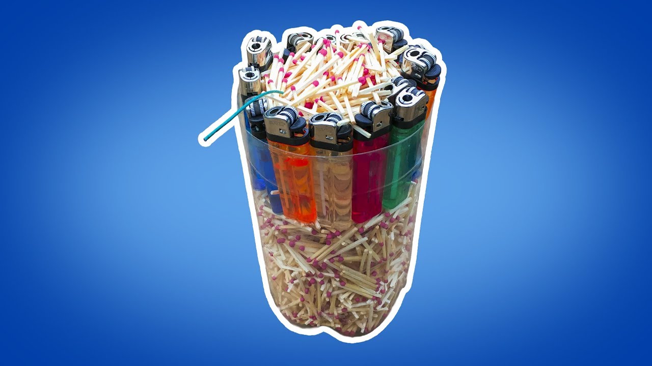 Experiment 5000 matches VS lighters Matches Chain Reaction