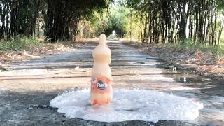 Crushing Crunchy & Soft Things by Car -EXPERIMENTS: Fanta and Fireworks