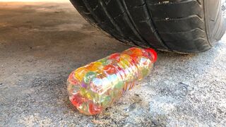 Crushing Crunchy & Soft Things by Car -EXPERIMENTS: CAR VS JELLY INSIDE BOTTLE, TOYS