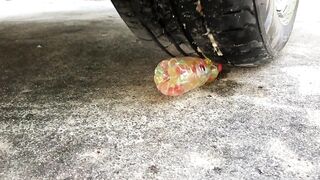 Crushing Crunchy & Soft Things by Car -EXPERIMENTS: CAR VS JELLY INSIDE BOTTLE, TOYS