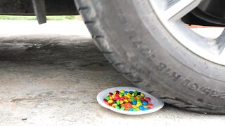 Crushing Crunchy & Soft Things by Car -EXPERIMENTS: CAR VS M&M PLATE, TOYS, SNACK