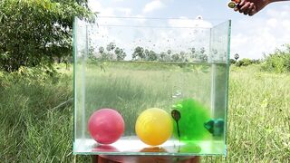 Crushing Crunchy & Soft Things by Car -EXPERIMENTS: BALLOON UNDER WATER - CAR VS BUS, TOYS, ORANGE