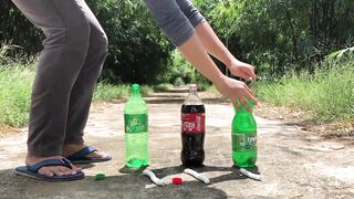 Crushing Crunchy & Soft Things by Car -EXPERIMENTS: COCA COLA, FANTA, SPRITE VS MENTOS