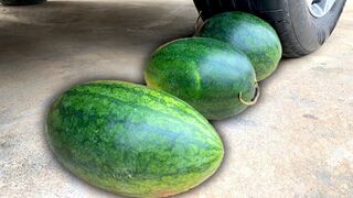 Crushing Crunchy & Soft Things by Car -EXPERIMENTS: CAR VS WATERMELON, JELLY. DART VS BALLON.