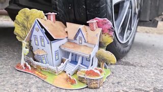 #Shorts Crushing Crunchy & Soft Things by Car! Experiment: Cat vs Paper House