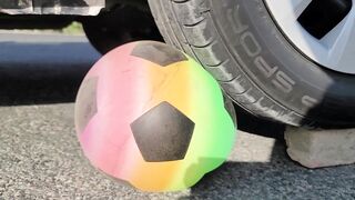 Experiment: Car vs Rainbow Soccer Ball