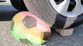Experiment: Car vs Rainbow Soccer Ball